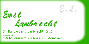 emil lambrecht business card